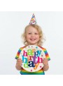 Prato De Papel Happy Birthday Colorido 18cm 8un Descartáveis