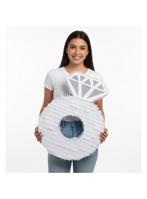 Pinhata Anel Diamante Com Bastão Máscara E Confetes Piñata