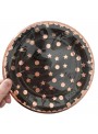 Prato De Papel Estrelas Bolinhas Rose E Preto 18cm 8 Unid