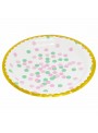 Prato De Papel Bolinhas Rosa E Verde 18cm 8unid Descartáveis