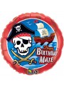 Balão Bexiga Metalizada Happy Birthday Pirata – 1 unidade