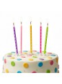 Vela De Aniversário Palito Poá Colorida 13cm 6 Unidades