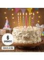 Vela De Aniversário Palito Listrado Colorida 13cm 6 Unidades