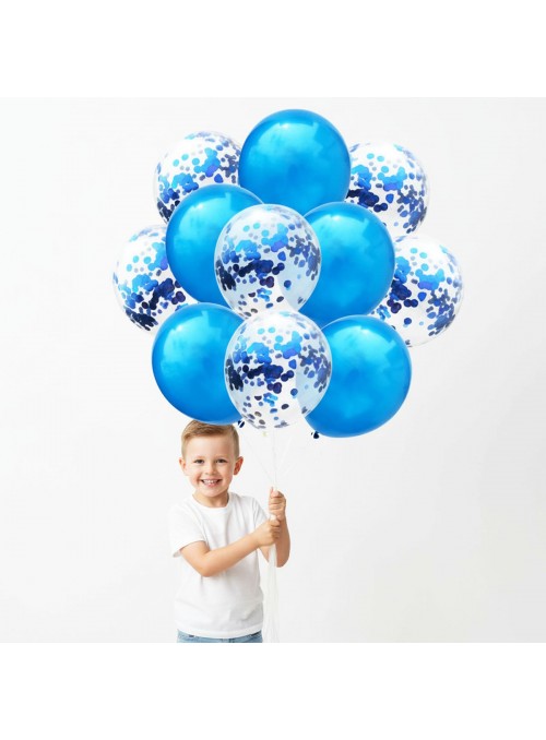 Kit Buque De Balões De Látex Azul 12 Polegadas 30cm 10 Unid