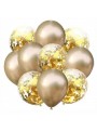 Kit Buque De Balões De Látex Dourado 12 Polegadas 30cm 10 Unid