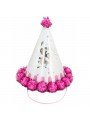 Chapéu De Aniversário Happy Birthday Rosa Pompom 1 Unidade