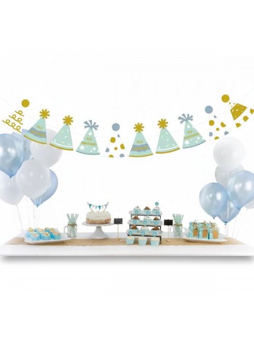 Faixa Feliz Aniversário Chapeuzinhos Azul 2,5 Metros