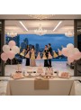 Faixa Feliz Aniversário Chapeuzinhos Rosa 2,5 Metros