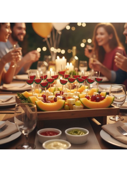 Palitos De Bambu Para Petiscos Melancia 12cm 50 Unidades