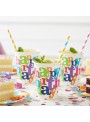 Copo De Papel Happy Birthday Colorido 270ml 8 Unidades