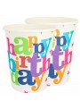 Copo De Papel Happy Birthday Colorido 270ml 8 Unidades
