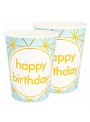 Copo De Papel Happy Birthday Azul 270ml 8 Unidades