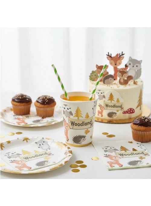Copo De Papel Festa Animais da Floresta 270ml 8uni Descartáveis De Festa