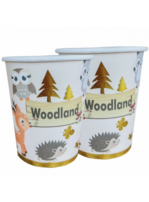 Copo De Papel Festa Animais da Floresta 270ml 8uni Descartáveis De Festa