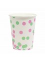 Copo De Papel Festa Bolinhas Rosa E Verde 270ml 8 Unidades