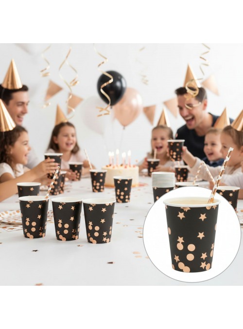 Copo De Papel Estrelas E Bolinhas 230ml 8uni Descartáveis