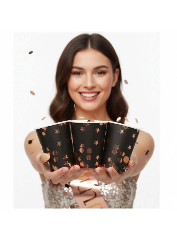 Copo De Papel Estrelas E Bolinhas 230ml 8uni Descartáveis