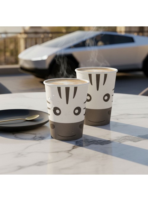 Copo De Papel Festa Animal Zebra 270ml 8uni Descartáveis