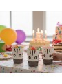 Copo De Papel Festa Animal Zebra 270ml 8uni Descartáveis