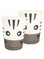Copo De Papel Festa Animal Zebra 270ml 8uni Descartáveis