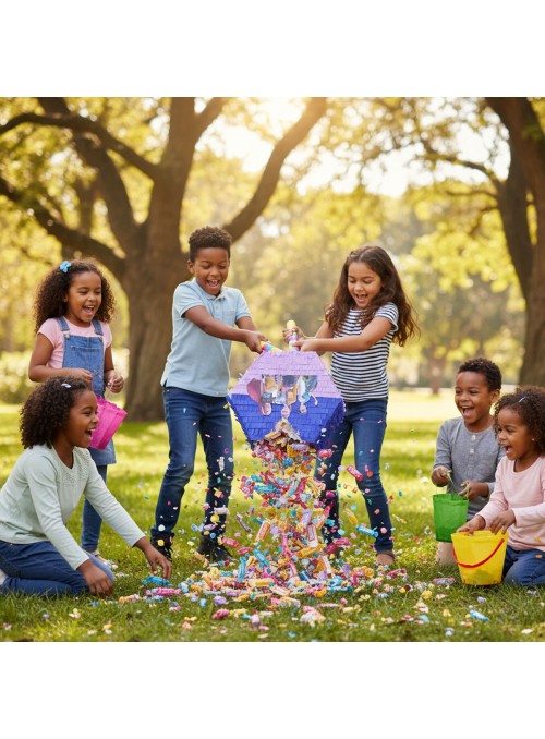 Pinhata Guerreiras Do K-pop Com Bastão Máscara E Confetes