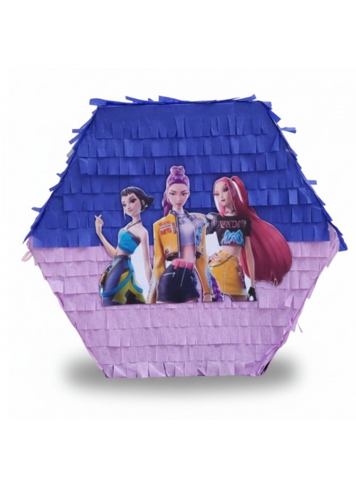 Pinhata Guerreiras Do K-pop Com Bastão Máscara E Confetes