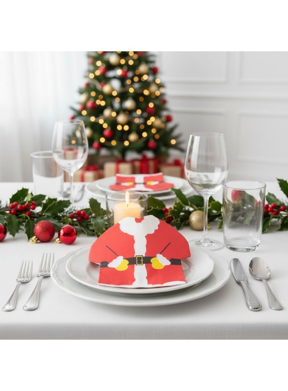 Guardanapo De Papel Roupa Papai Noel Natal Folha Dupla 20uni