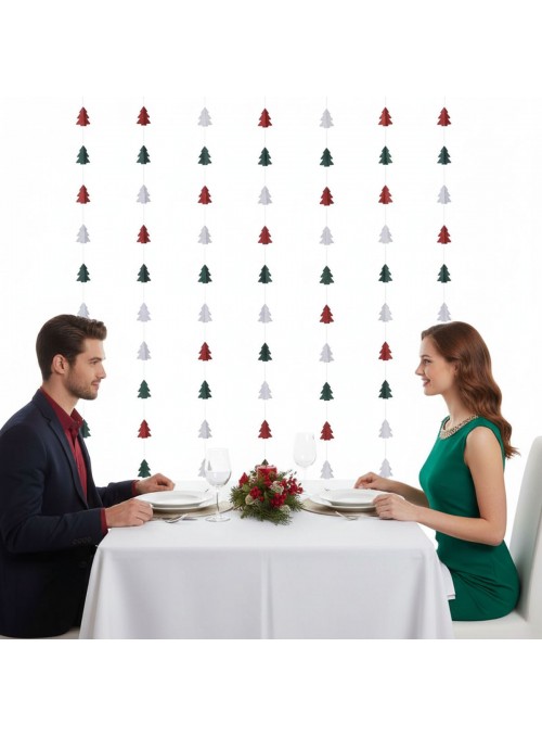 Cortina Decorativa Pingente Árvore De Natal 1 Kit Com 12 Uni