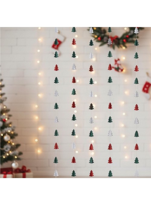 Cortina Decorativa Pingente Árvore De Natal 1 Kit Com 12 Uni