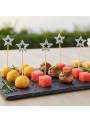 Palito Para Petisco Estrela Prata 12cm 20uni Decoração Festa