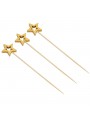 Palito Para Petisco Estrela Dourado 12cm 20uni Decoração Festa