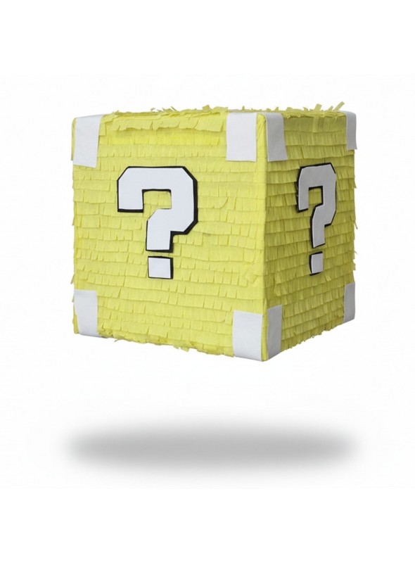 Pinhata Cubo Mario Bros Com Bastão Máscara E Confetes Piñata