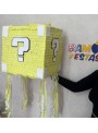 Pinhata Cubo Mario Bros Com Bastão Máscara E Confetes Piñata