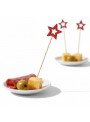 Palito Para Petisco Estrela Vermelha 12cm 20uni Decoração Festa