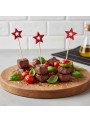 Palito Para Petisco Estrela Vermelha 12cm 20uni Decoração Festa