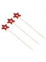 Palito Para Petisco Estrela Vermelha 12cm 20uni Decoração Festa