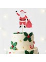 Topo De Bolo Panettone Papai Noel Decoração De Natal 1 Unid