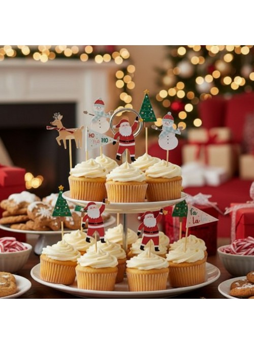 Toppers Para Doces Natal Papai Noel Árvore De Natal 10 Unidades