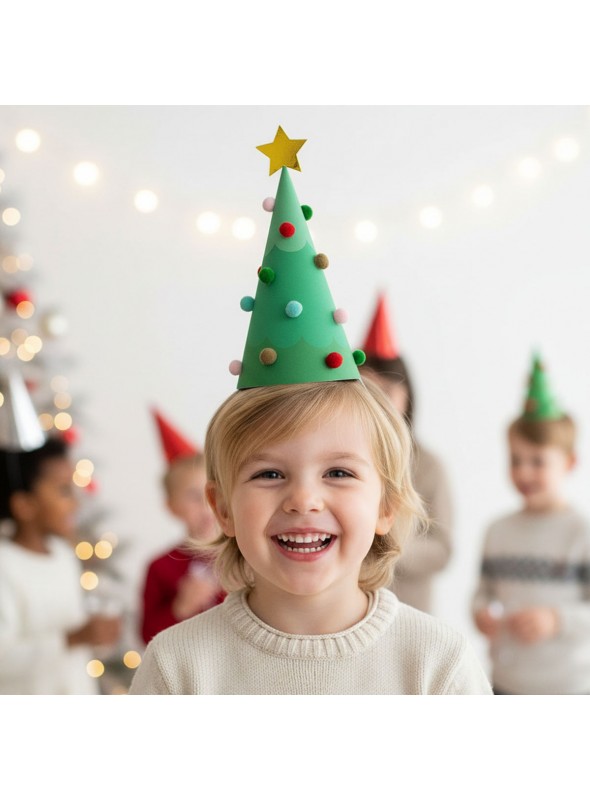 Chapeuzinho Festa Árvore De Natal Divertida Com Pompom 1 Unidade