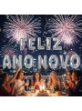Kit Balões Metalizados Feliz Ano Novo Prata 40cm 16 Polegadas