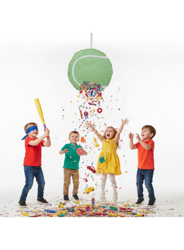 Pinhata Bola de Tênis com Bastão e Máscara Bam Festas Boutique de Festas