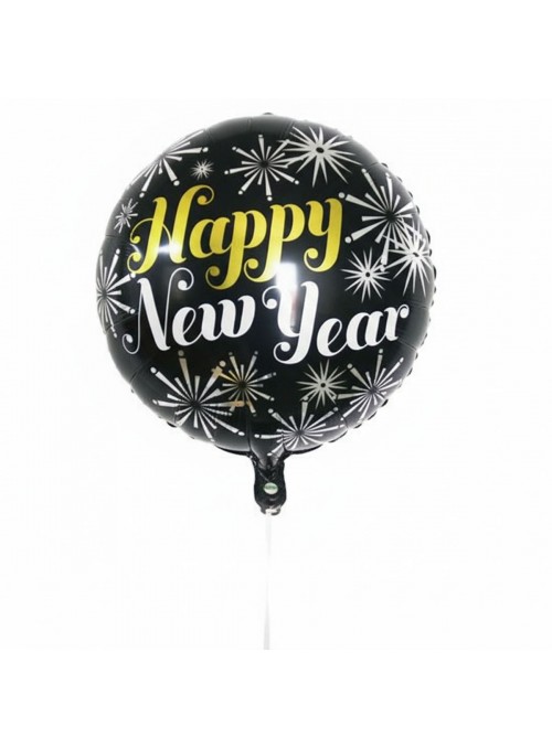 Balão Metalizado Redondo Feliz Ano Novo 18 Polegadas 45cm