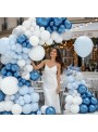 Kit Balões Para Arco Azul e Branco 106 Unidades + Fita