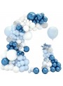 Kit Balões Para Arco Azul e Branco 106 Unidades + Fita