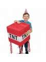 Pinhata Minecraft Tnt Com Bastão Confetes Máscara Piñata