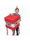Pinhata Minecraft Tnt Com Bastão Confetes Máscara Piñata