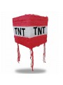Pinhata Minecraft Tnt Com Bastão Confetes Máscara Piñata