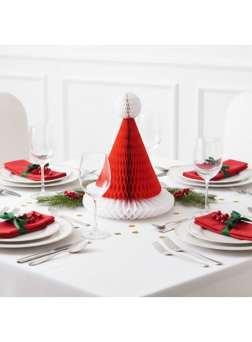 Enfeite Gorro Papai Noel Papel Seda 30cm Decoração De Natal