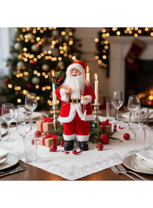 Boneco Papai Noel Saco De Presentes 38cm Decoração Natal