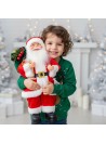 Boneco Papai Noel Saco De Presentes 38cm Decoração Natal